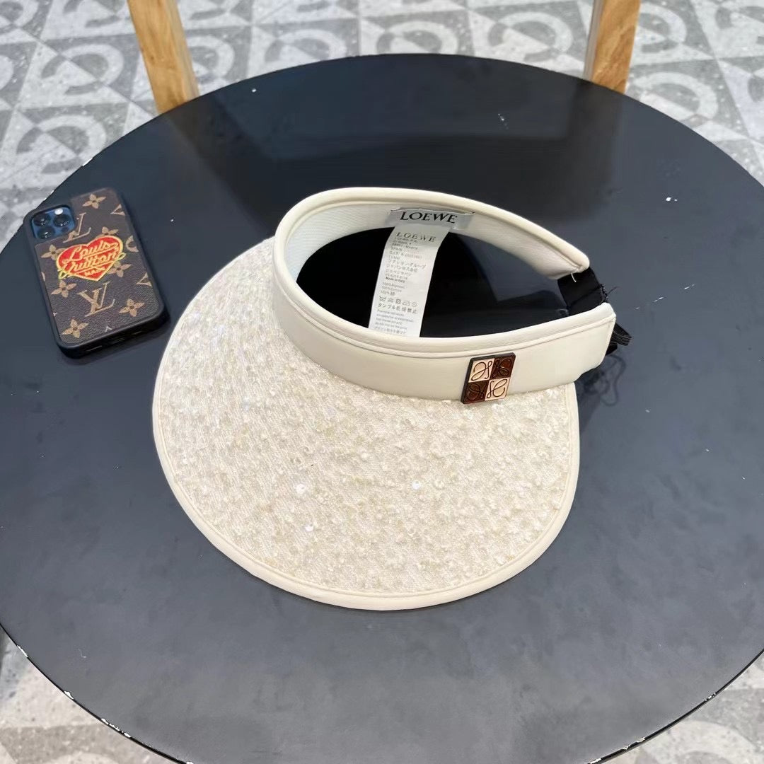 Women's Summer Sun Hat with Rhinestones & UV Protection