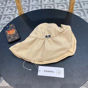 Chanel-Inspired Fabric Sun Hat - Versatile Bow Fisherman Style