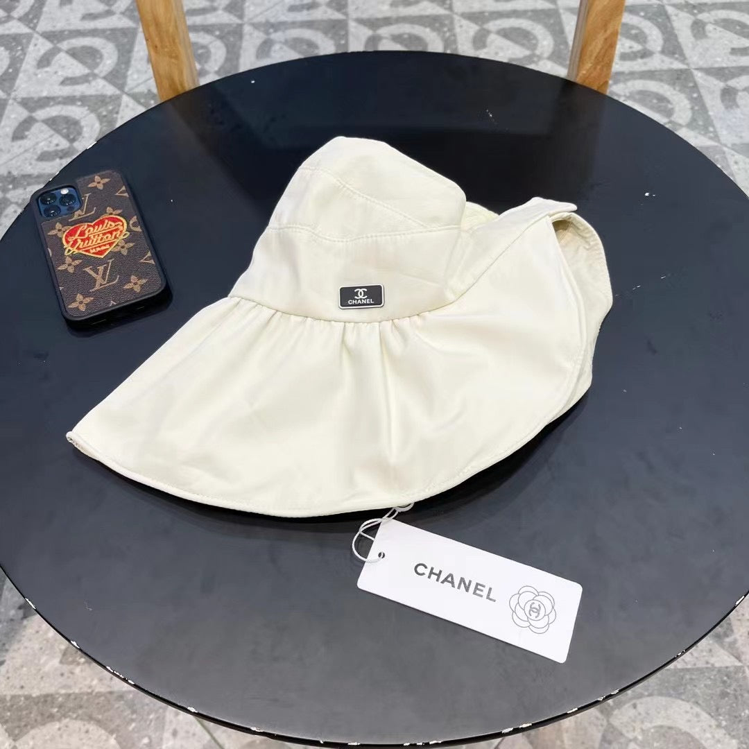 Chanel-Inspired Fabric Sun Hat with Bow â€“ 57cm