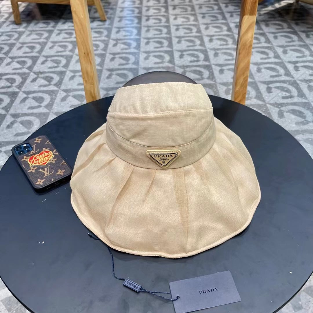 Women's Adjustable Wide Brim Sun Hat - Prada Spring/Summer Collection