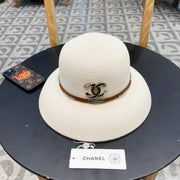 CHANEL 2024 Color-Blocked Straw Hat â€“ Chic Summer Essential