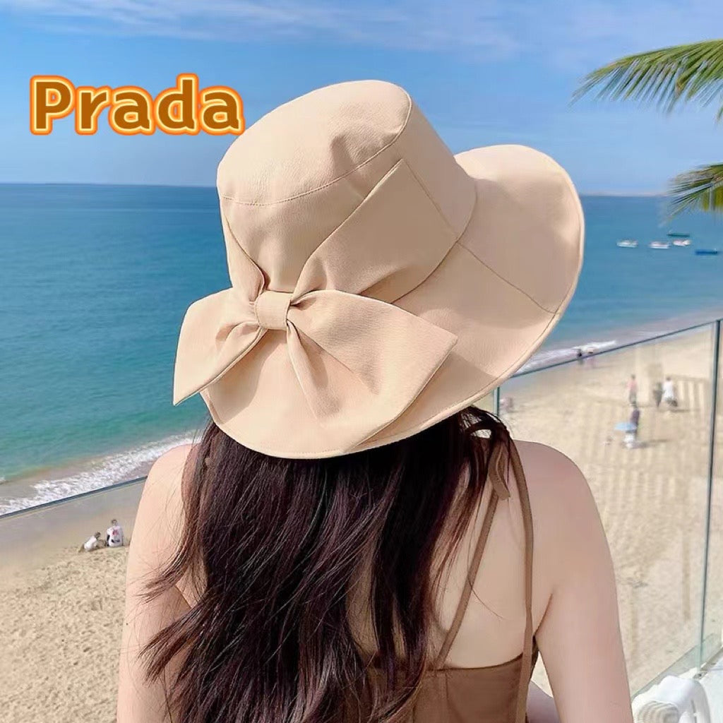 Prada Women's UV Protection Fisherman Hat - Stylish & Breathable Large Brim