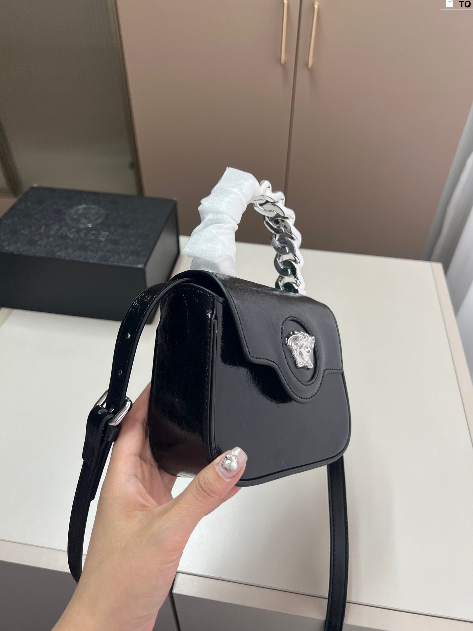 Versace Medusa Handbag with Detachable Shoulder Strap