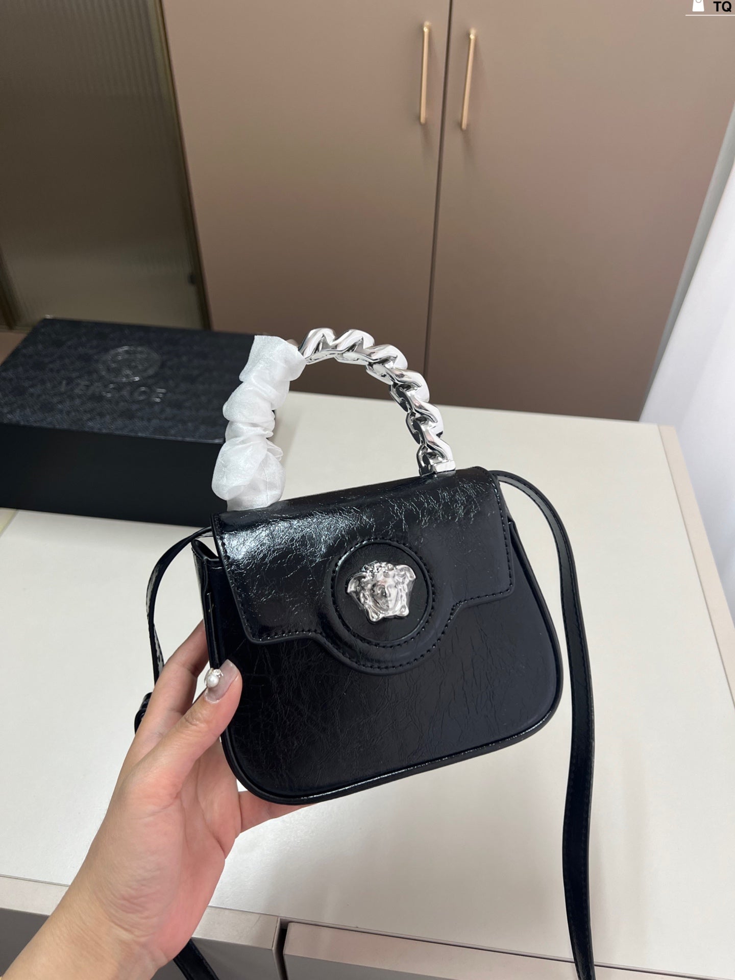 Versace Medusa Handbag with Detachable Shoulder Strap