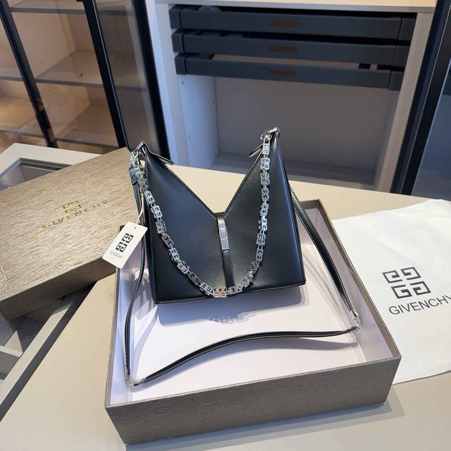 Givenchy Mini Cut Out Shoulder Bag - Premium Cow Leather