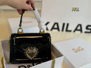 DG Dolce & Gabbana Patent Leather Portable Messenger Bag