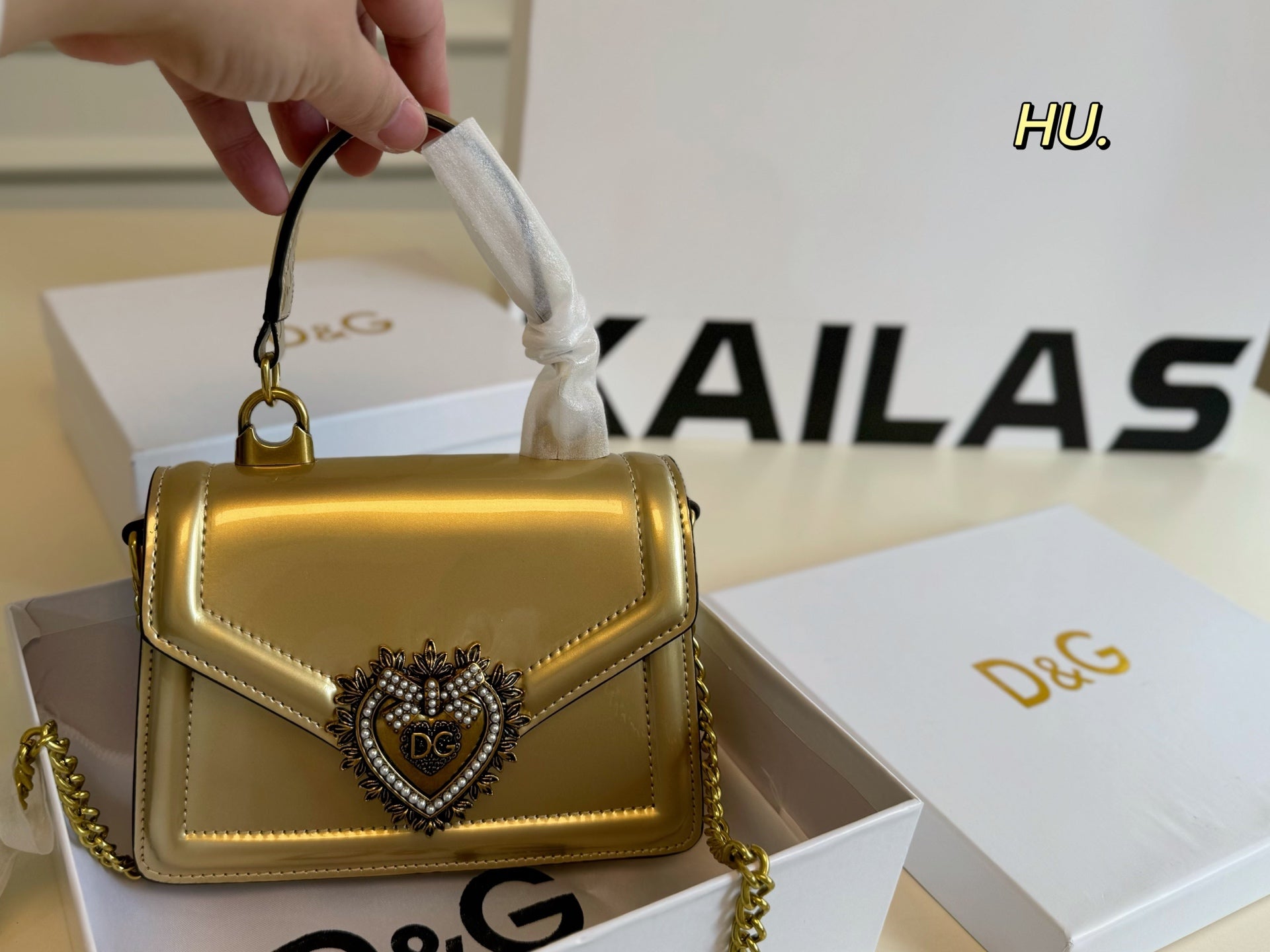 Dolce & Gabbana Patent Leather Messenger Bag - Retro Elegance