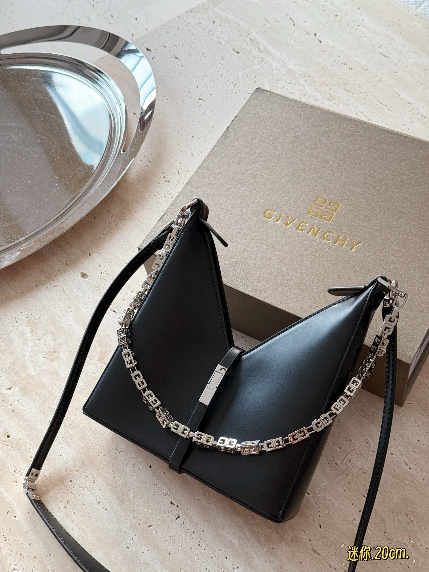 Givenchy V-Shaped Cut Out Handbag in Cowhide Leather