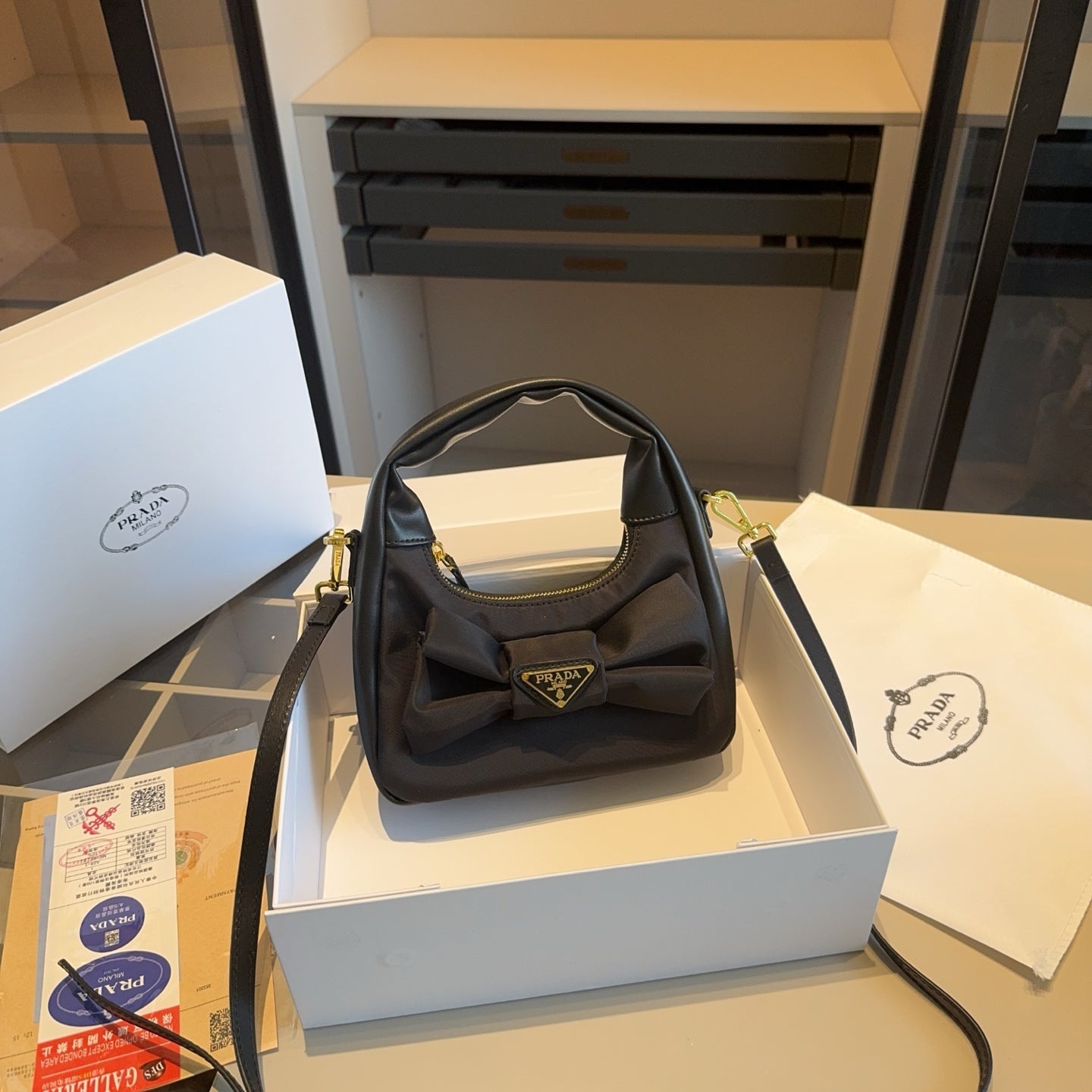 Prada Bow Hobo Underarm Bag â€“ Stylish & Practical