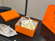 Hermes Biscuit and Mallow Purple Kelly Doll Picto Mosaic - 18cm