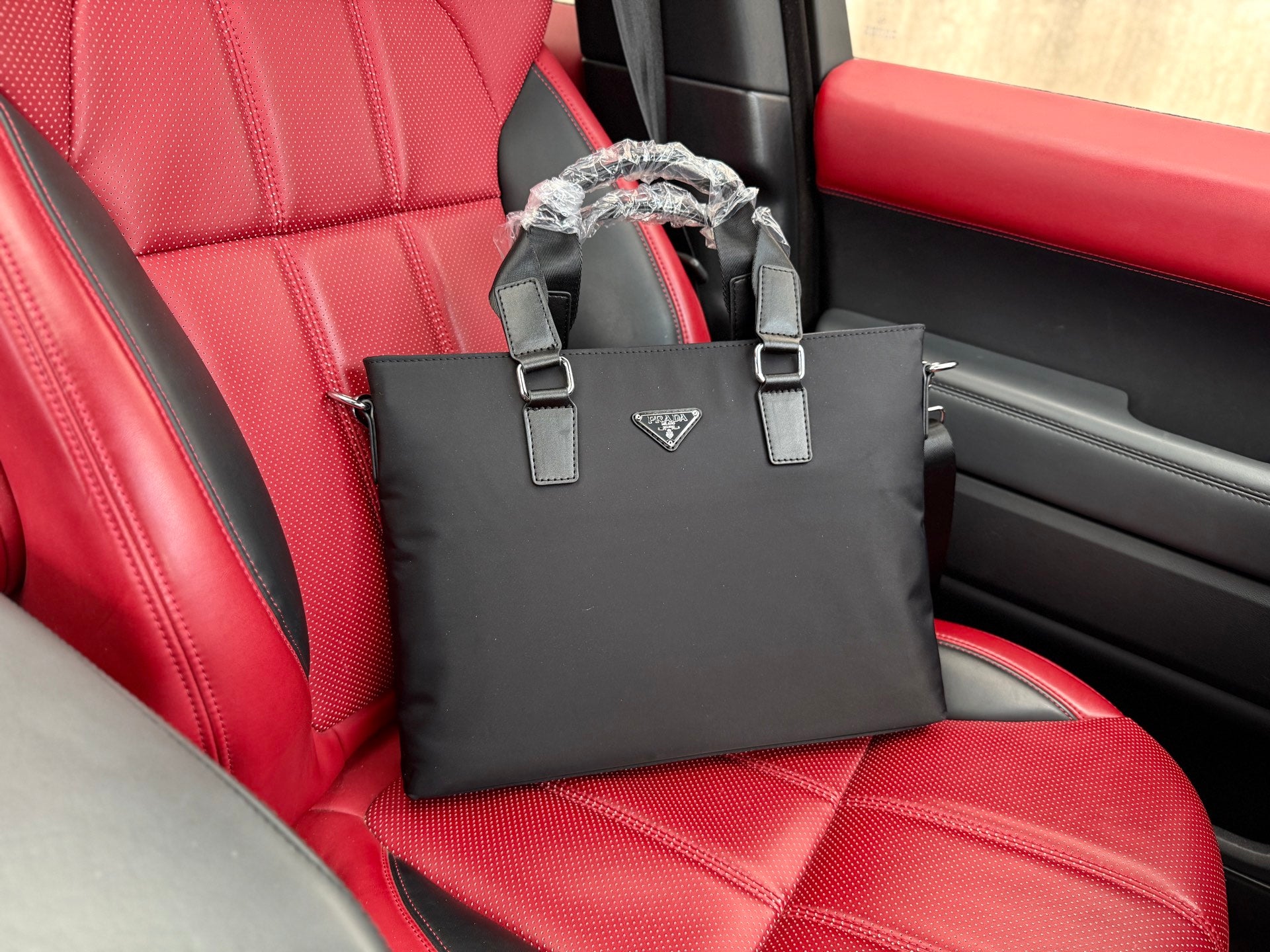 PRADA Men's Briefcase - Premium Leather Computer Bag