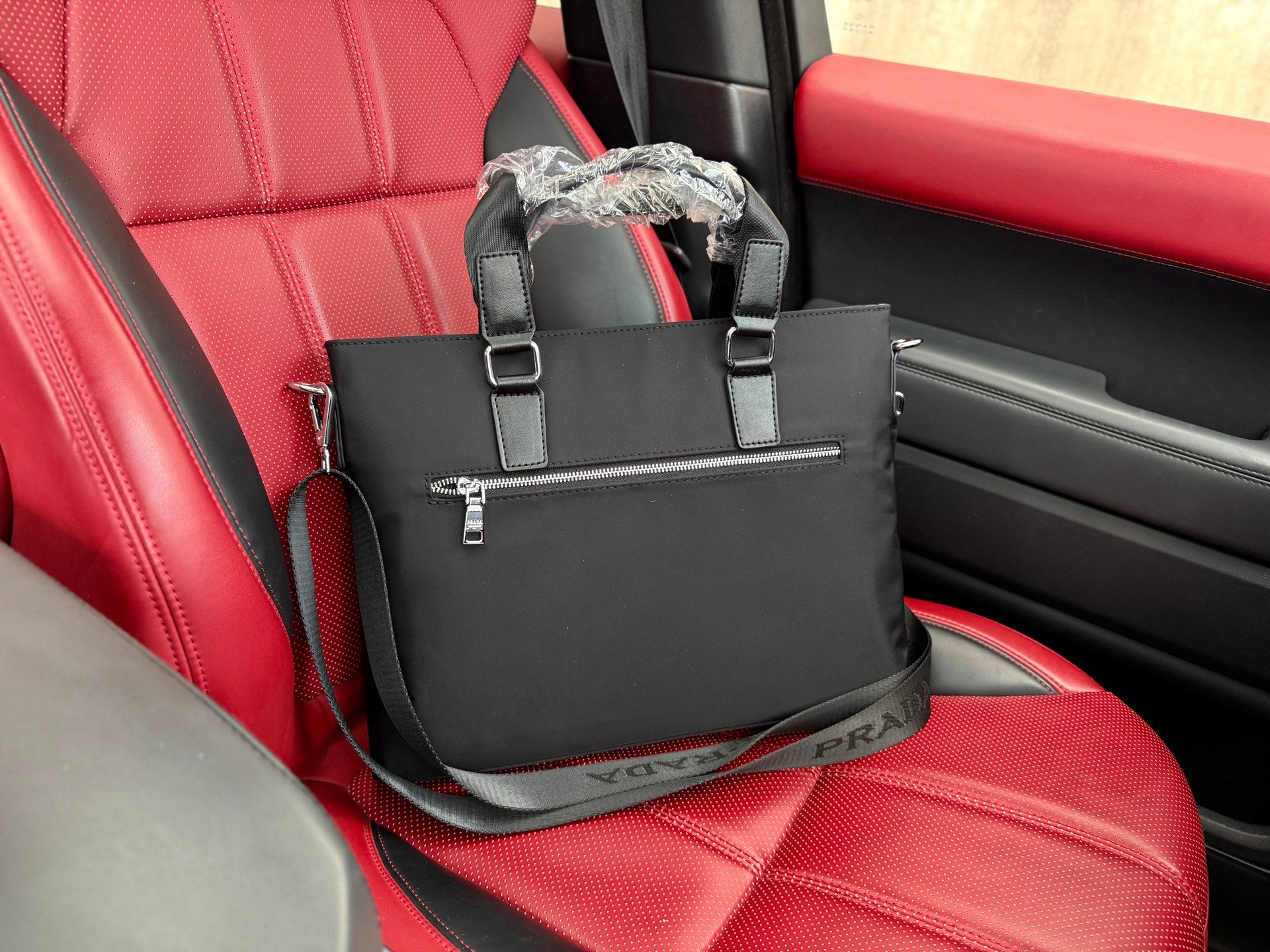 PRADA Men's Briefcase - Premium Leather Computer Bag