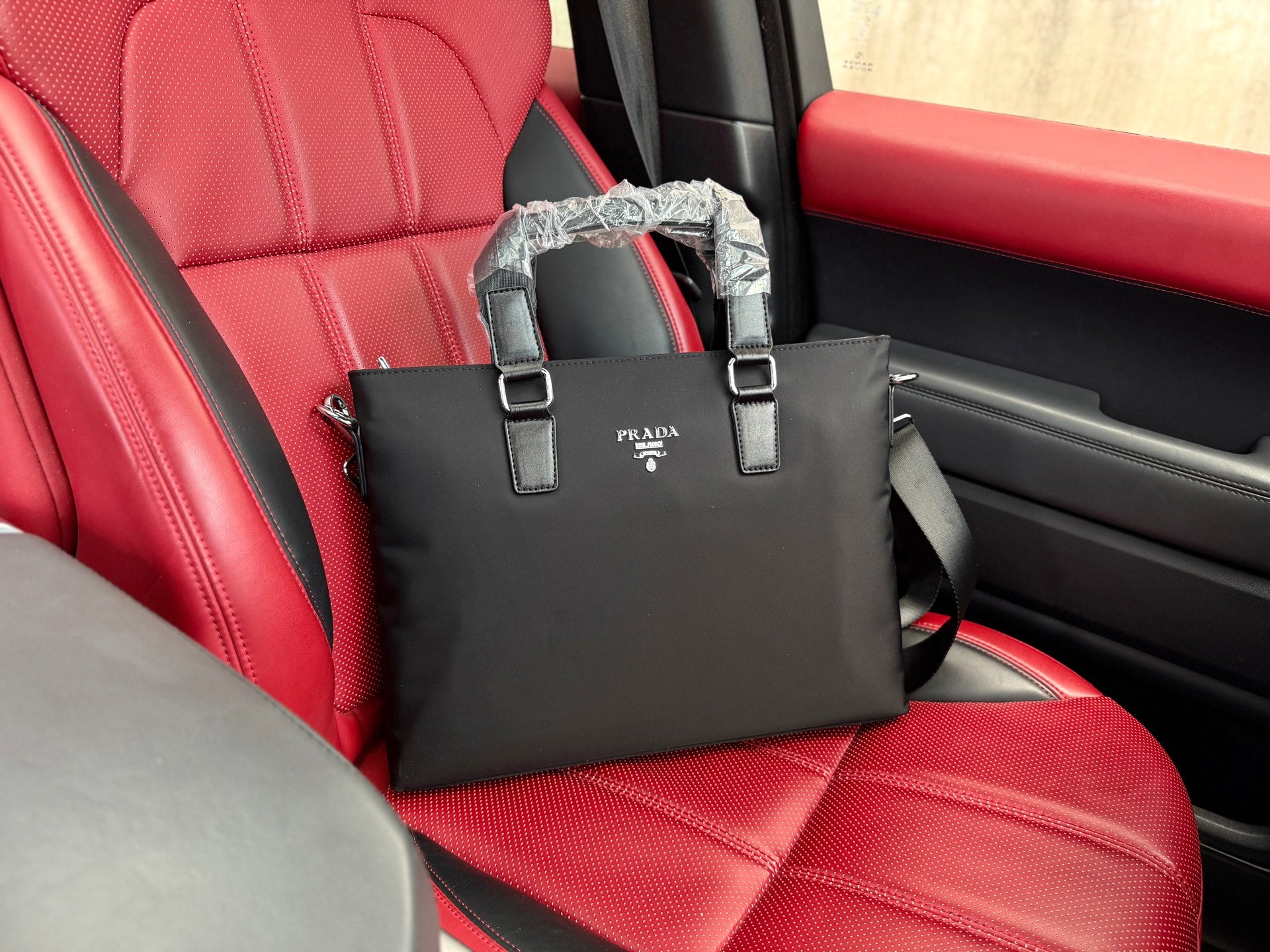 Premium Prada Men's Briefcase - Stylish Computer Bag