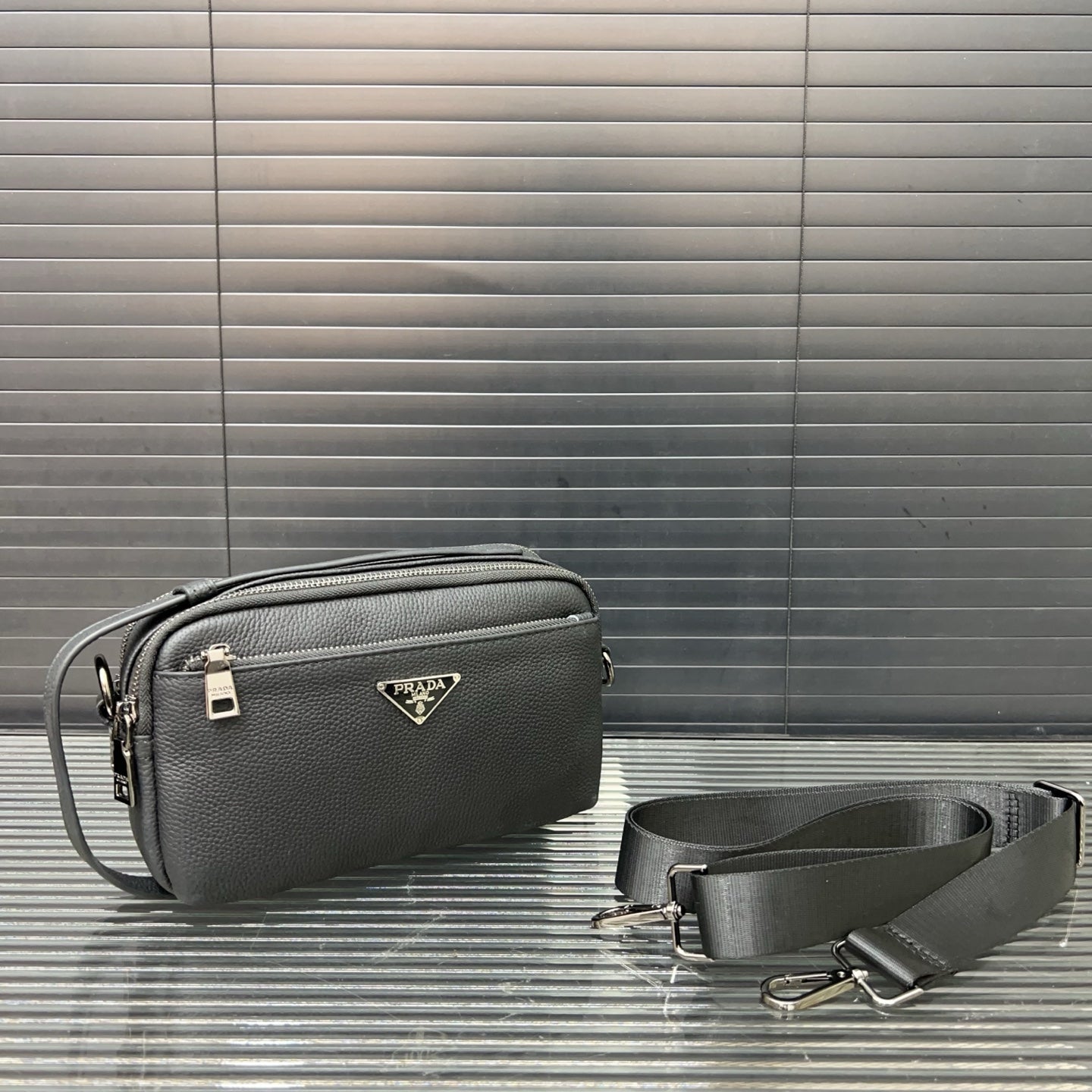 Prada Men's Cowhide Clutch and Shoulder Bag - High-End Versatile Accessory