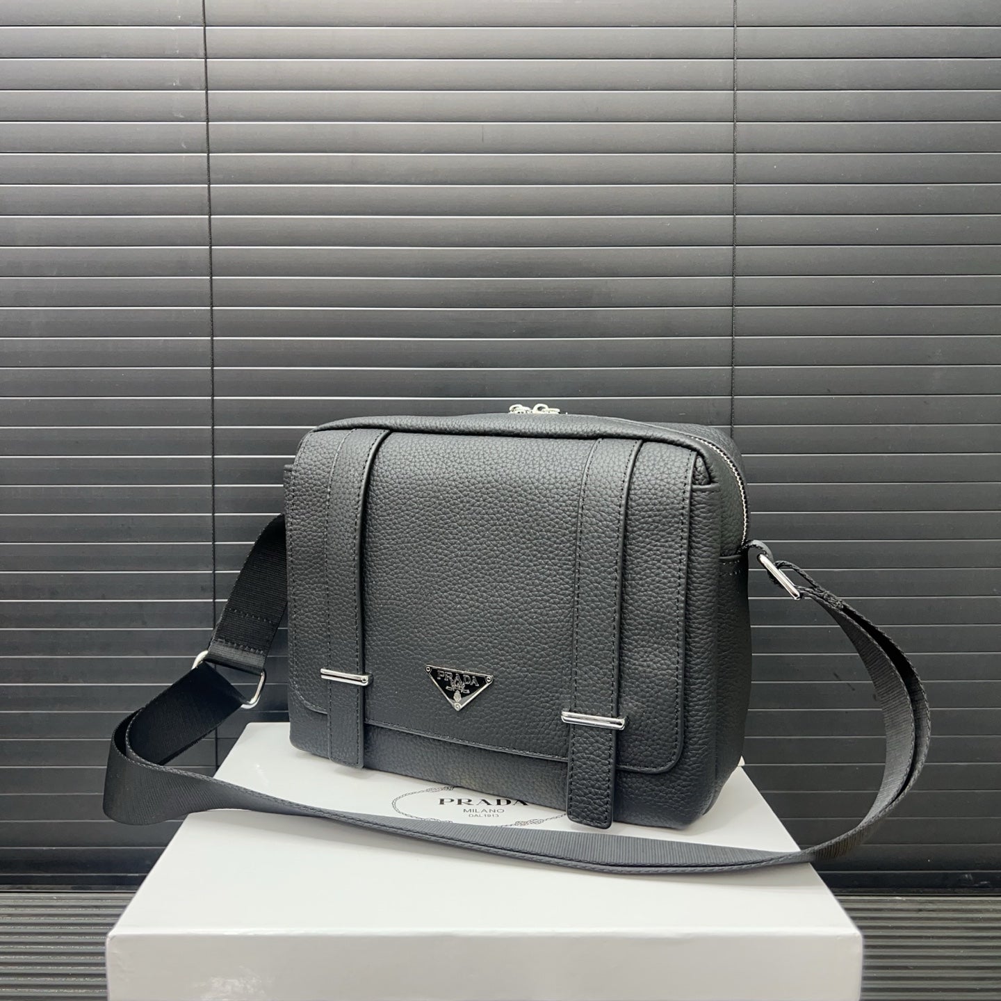 Prada Men's Cowhide Crossbody Bag - Versatile Messenger Shoulder Bag