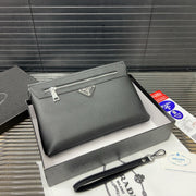 Prada Menâ€™s First-Layer Cowhide Clutch - Classic and Versatile Design