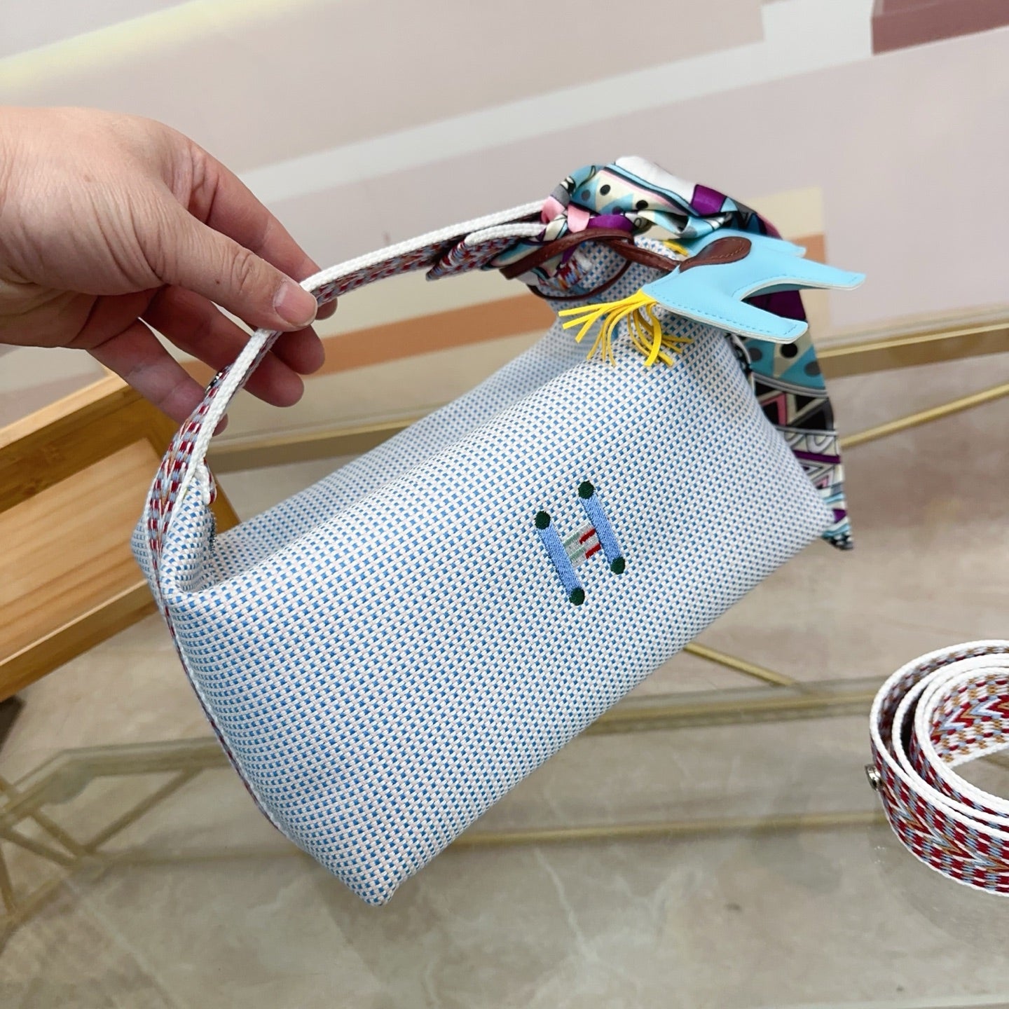 Luxury Silk Scarf and Pony Pendant Gift Box Set