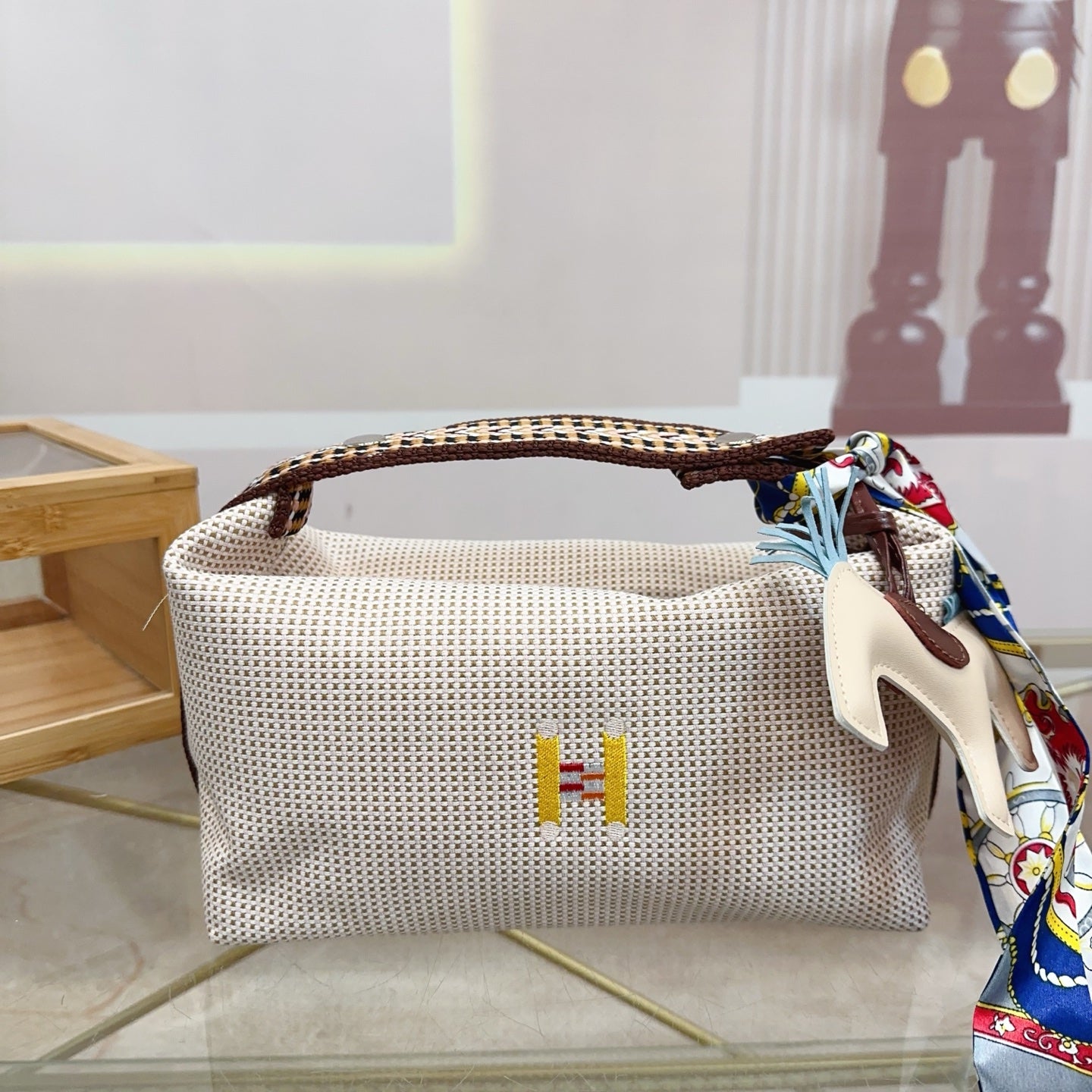 Elegant Silk Scarf and Pony Pendant Gift Set