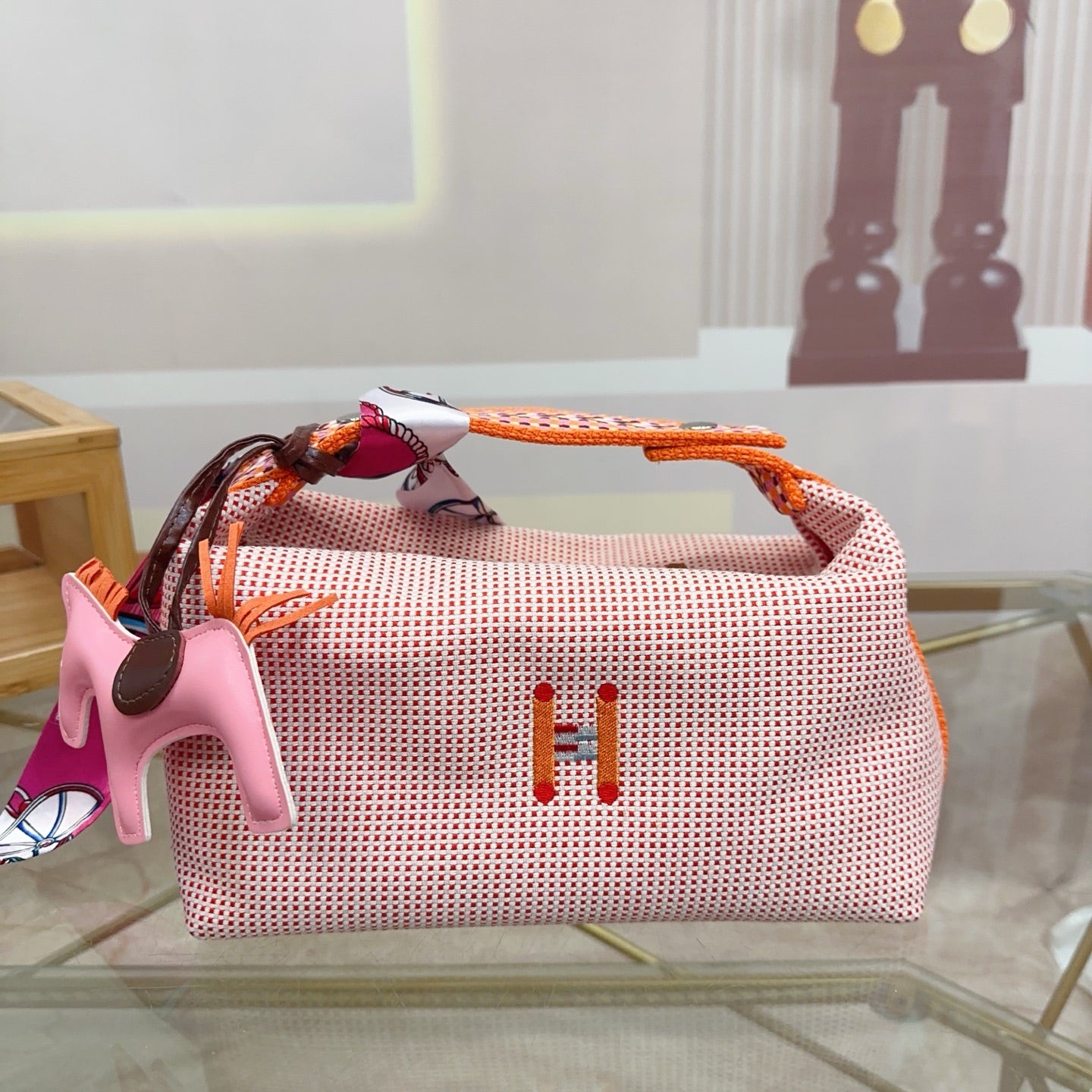 Elegant Silk Scarf and Pony Pendant Gift Set