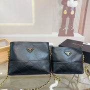 Prada Small Square Hobo Bag - Lightweight Nylon Chain Bag