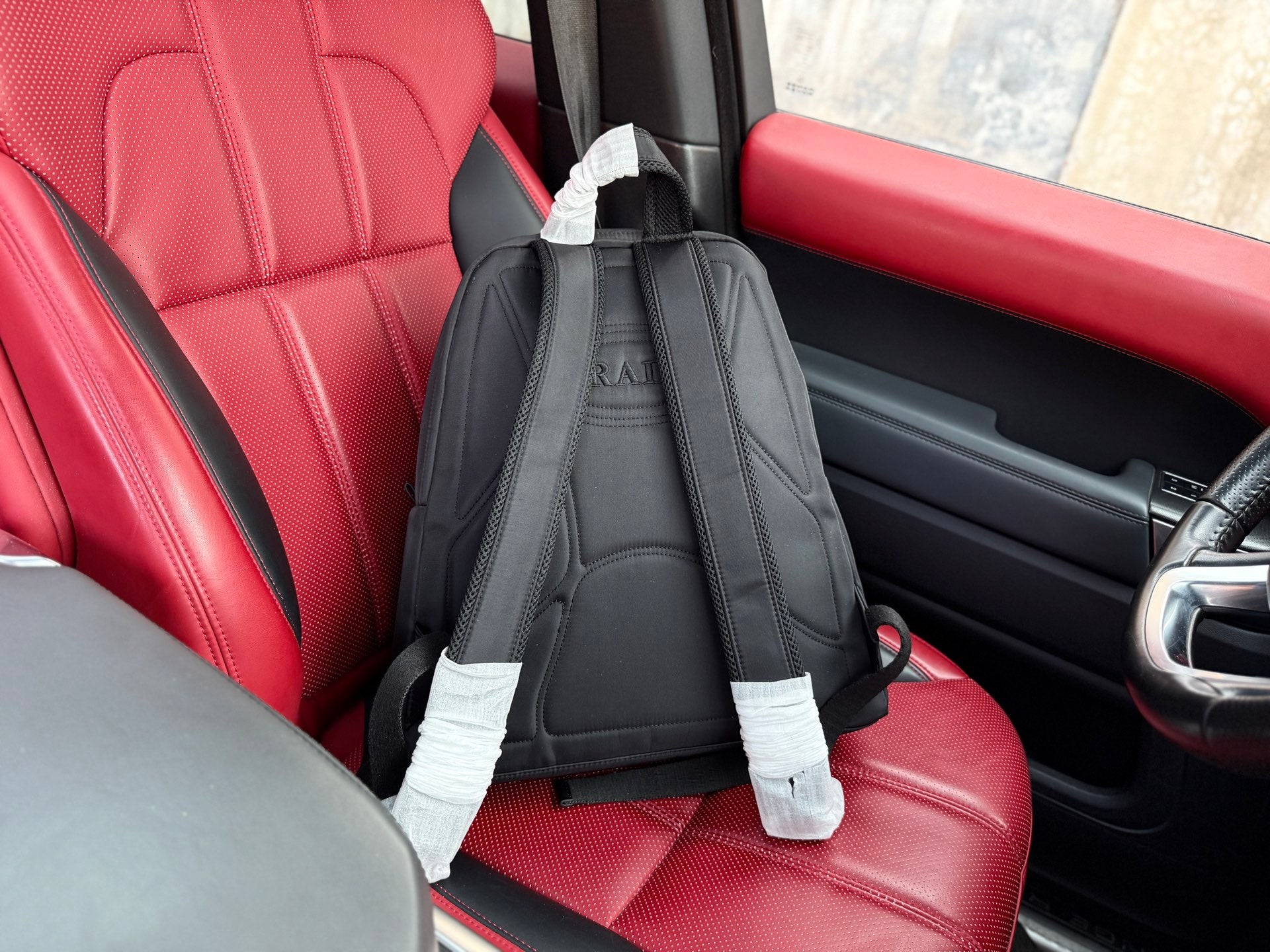 Luxury Prada Men's Gray Nylon Backpack with Computer Compartment