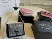 PRADA Rhinestone Chain Crossbody Bag - Fashionable Luxury Accessory