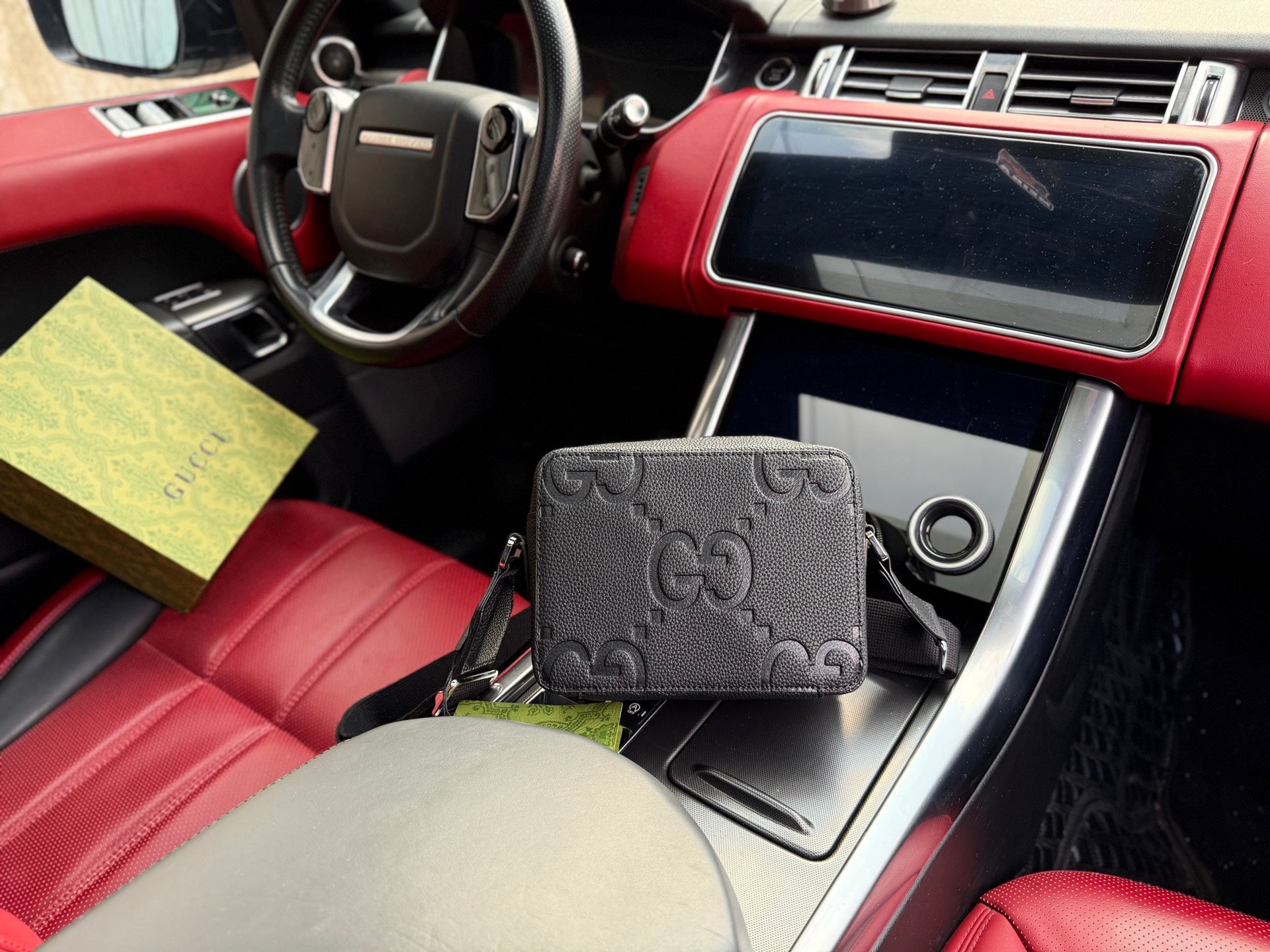 Men's GUCCI Jumbo GG Messenger Bag with Adjustable Shoulder Strap