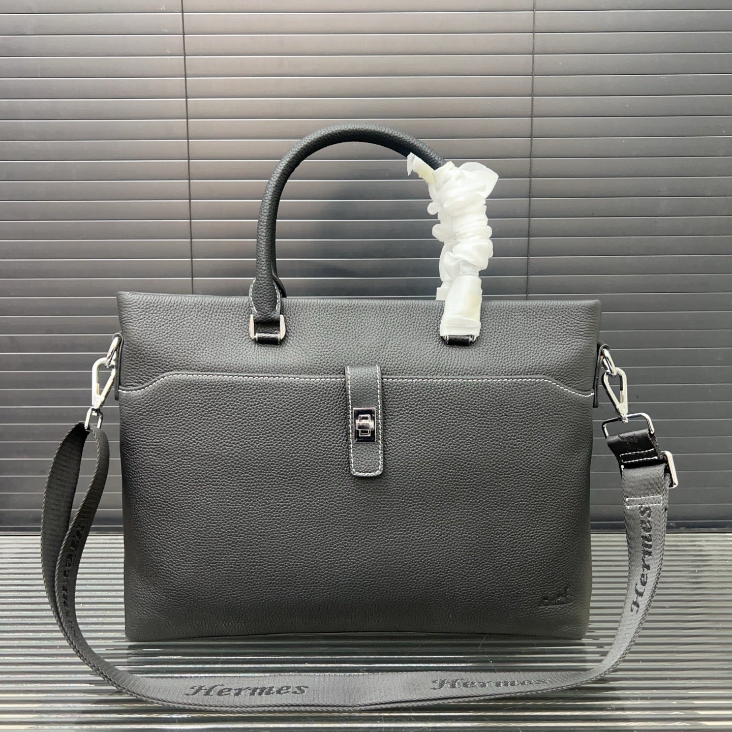 HermÃ¨s Men's Vegetable Leather Briefcase | Classic Crossbody Computer Bag