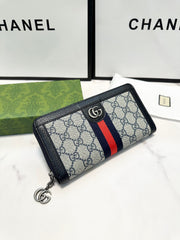 Gucci Calf Leather Wallet - Blue and White - Compact and Stylish