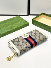 Gucci Blue and White Calf Leather Wallet - Ultra-Thin Design