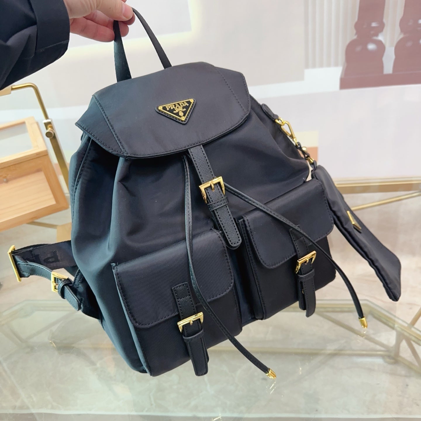 PRADA 2024 Duma Backpack - Premium Cowhide Gift Box Edition