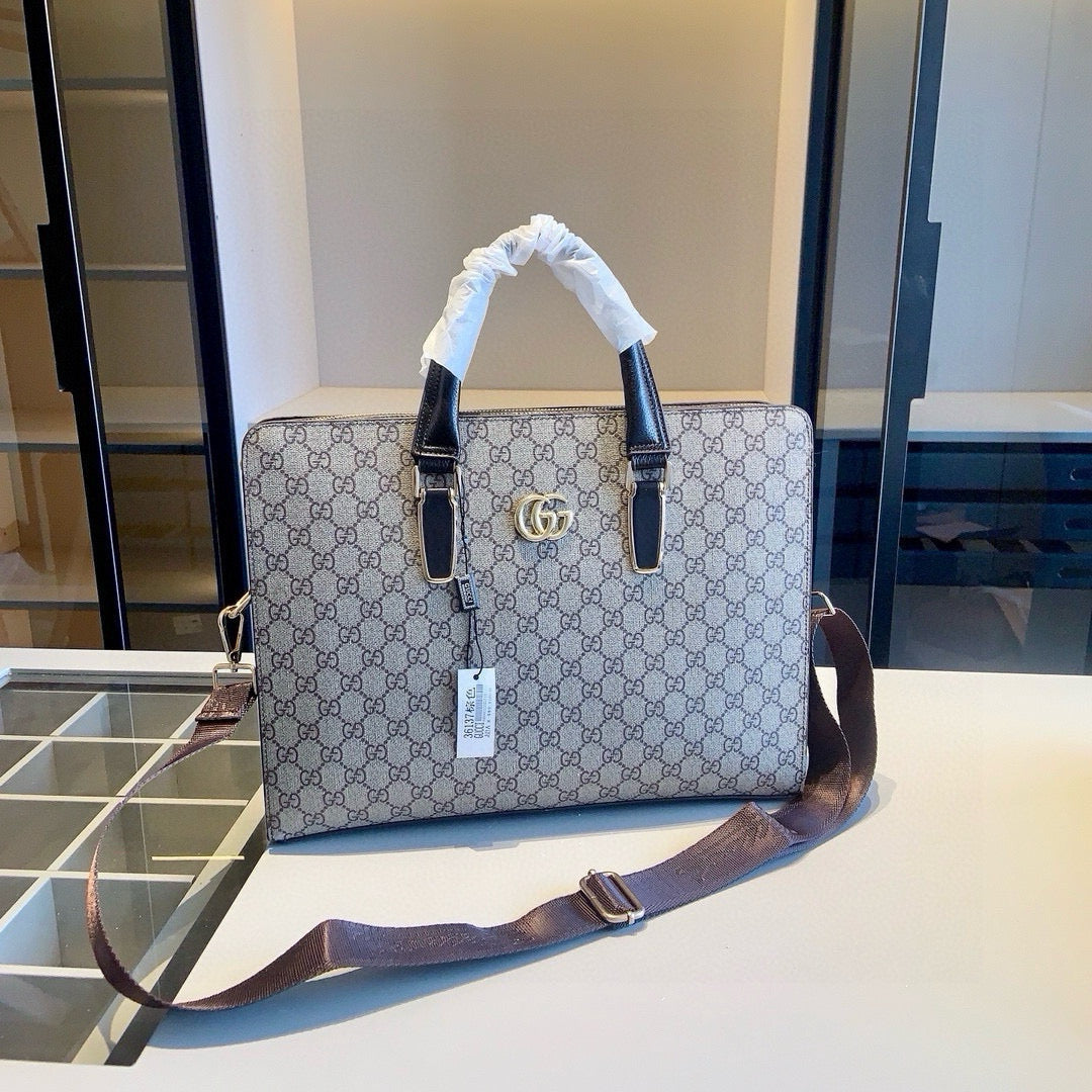 GUCCI Men's Briefcase with Password Lock - Premium Cowhide Design
