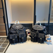 Luxury Prada-Inspired Stylish Backpack with Pendant