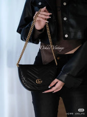 Gucci Marmont Semi-Circle Saddle Bag - Elegant Designer Handbag