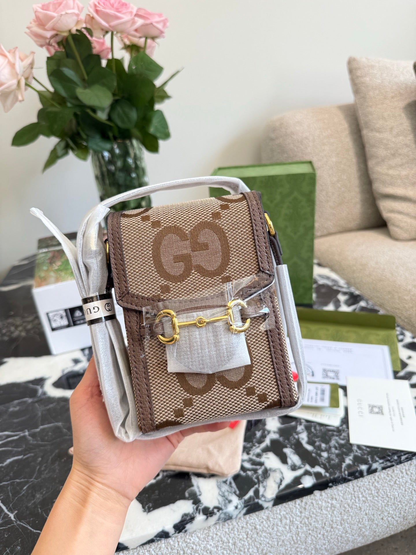 Gucci 1955 Mini Mobile Phone Bag - Eco-Friendly Monogram Canvas