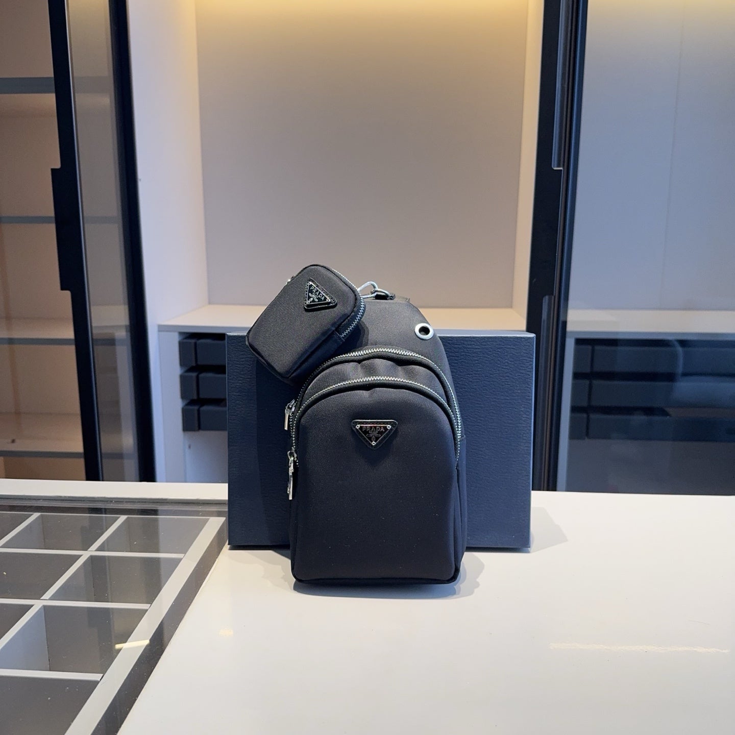 Prada Unisex Chest Bag with Mini Pouch - Waterproof & Stylish