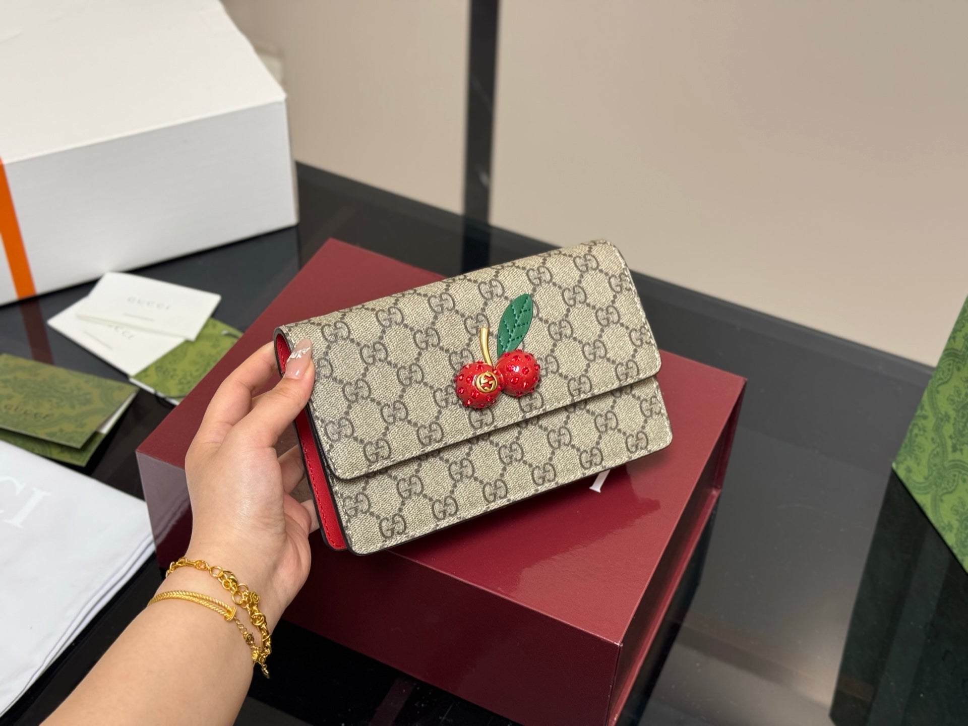 Cute GG Cherry Chain Bag - Stylish Miniature Handbag
