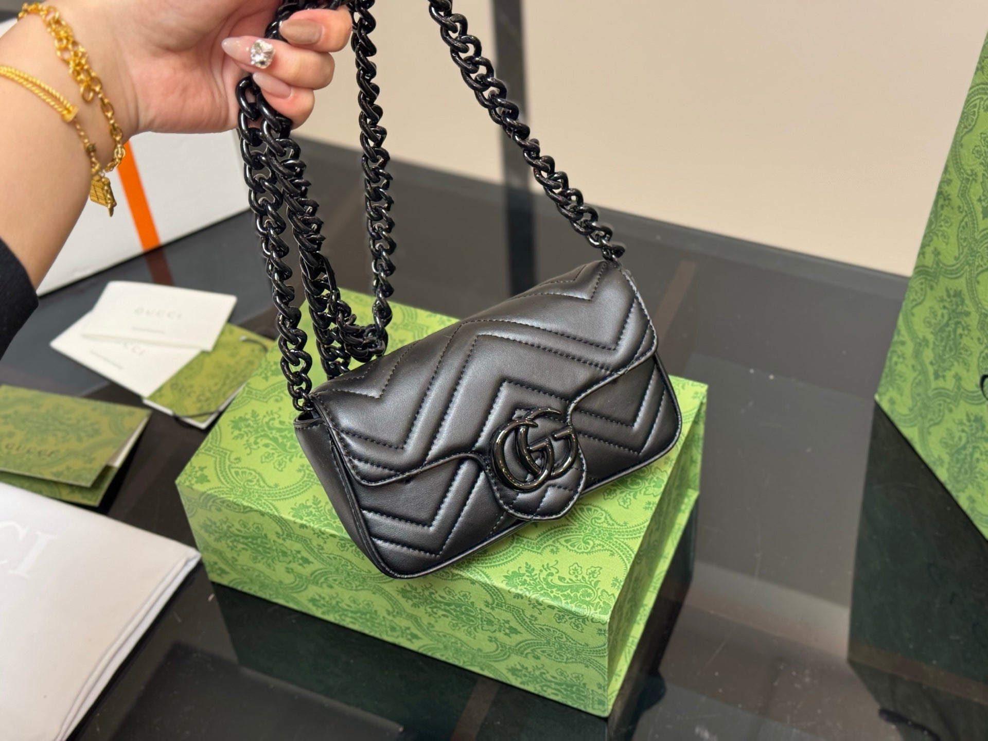 Gucci GG Marmont Macaron Sheepskin Mini Bag - 16cm