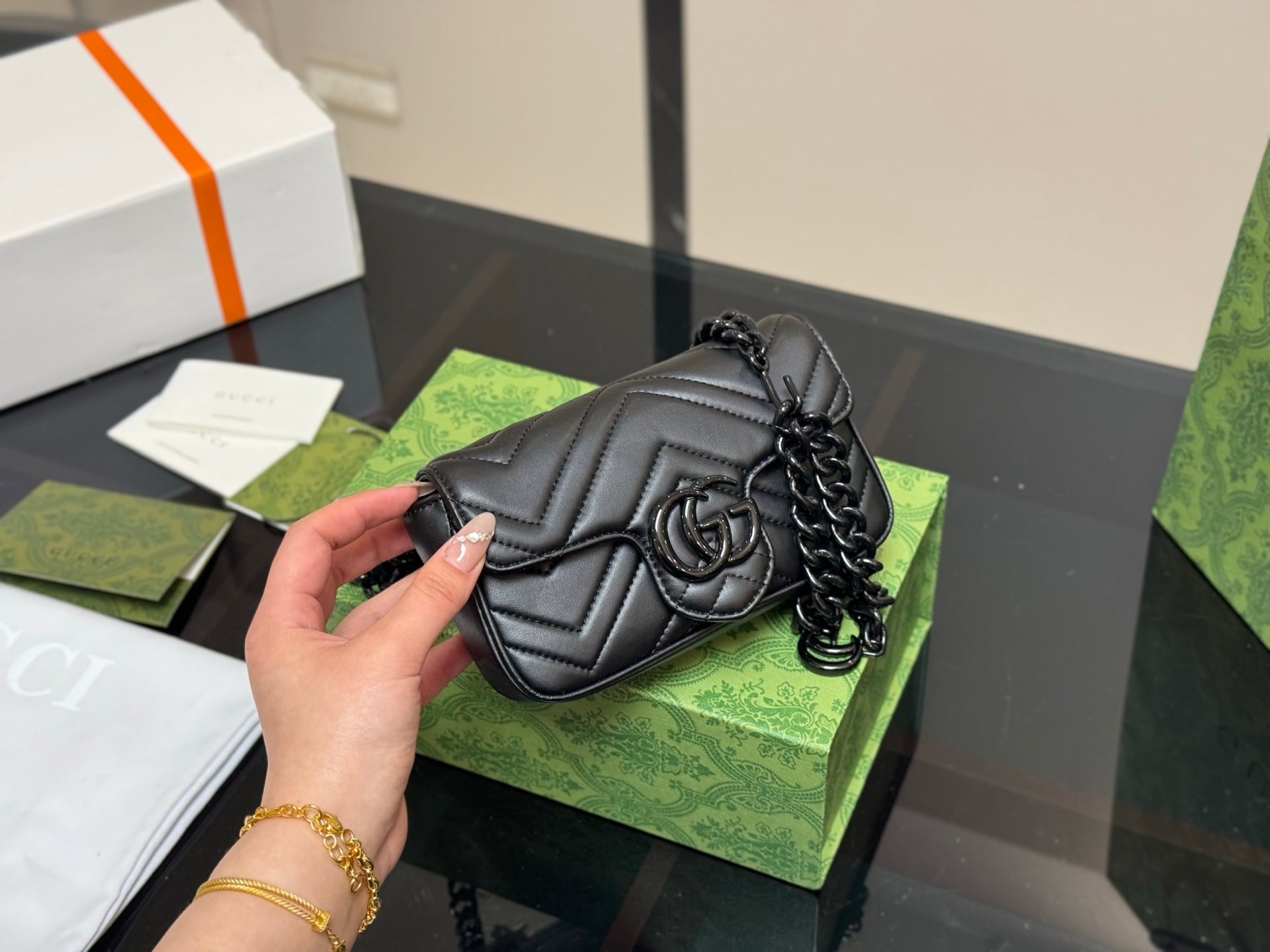 Gucci GG Marmont Sheepskin Macaron Bag - 16cm