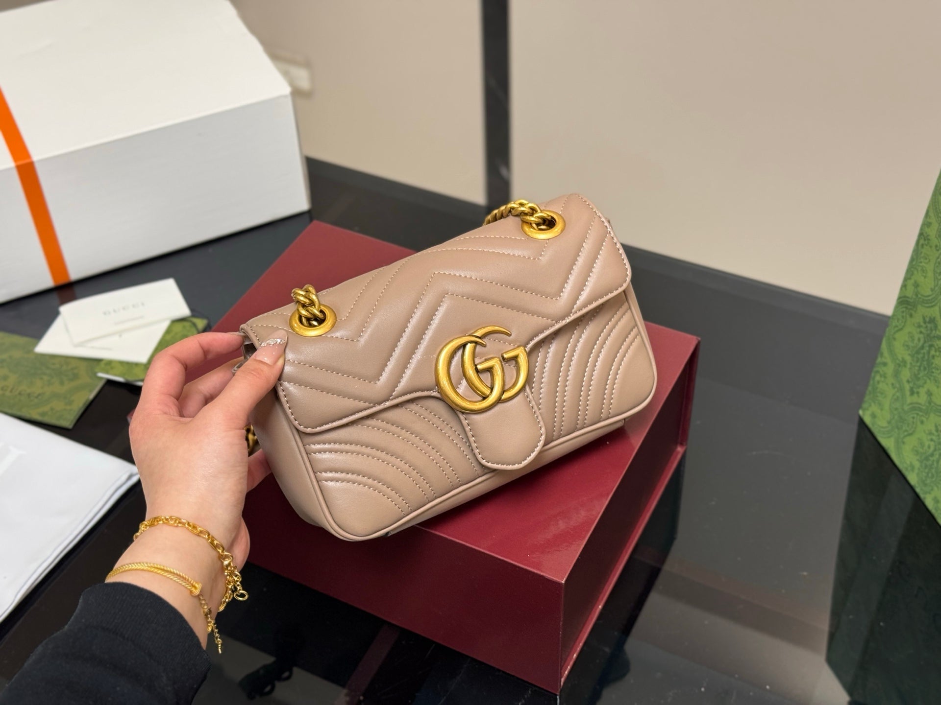 Gucci GG Marmont Sheepskin Folding Box Set - Four Sizes Available