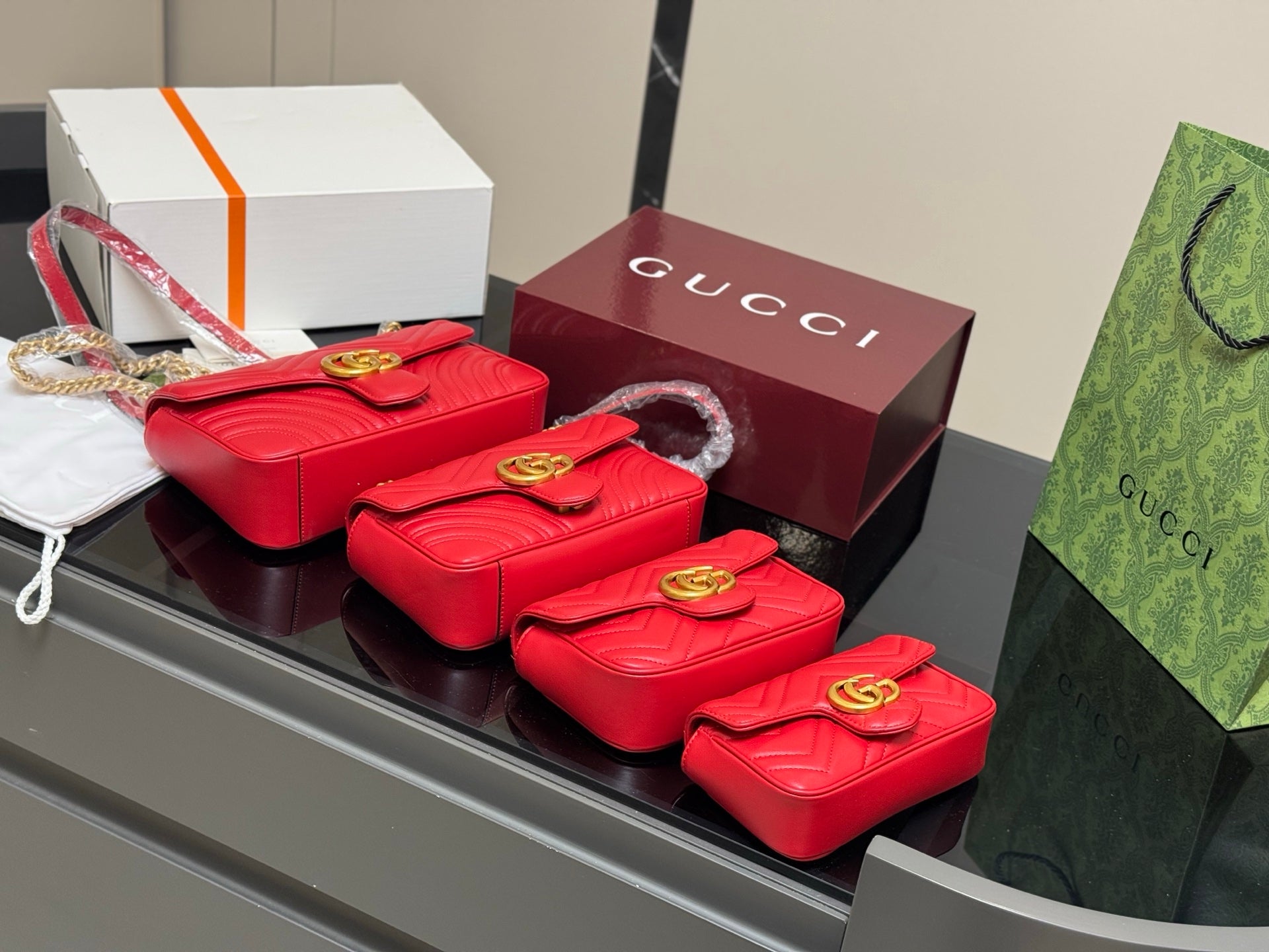 Gucci GG Marmont Sheepskin Folding Box Set - Four Sizes