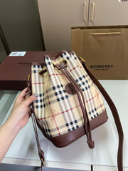 Burberry Nylon Drawstring Bucket Bag - Small Treasure Storage Bag