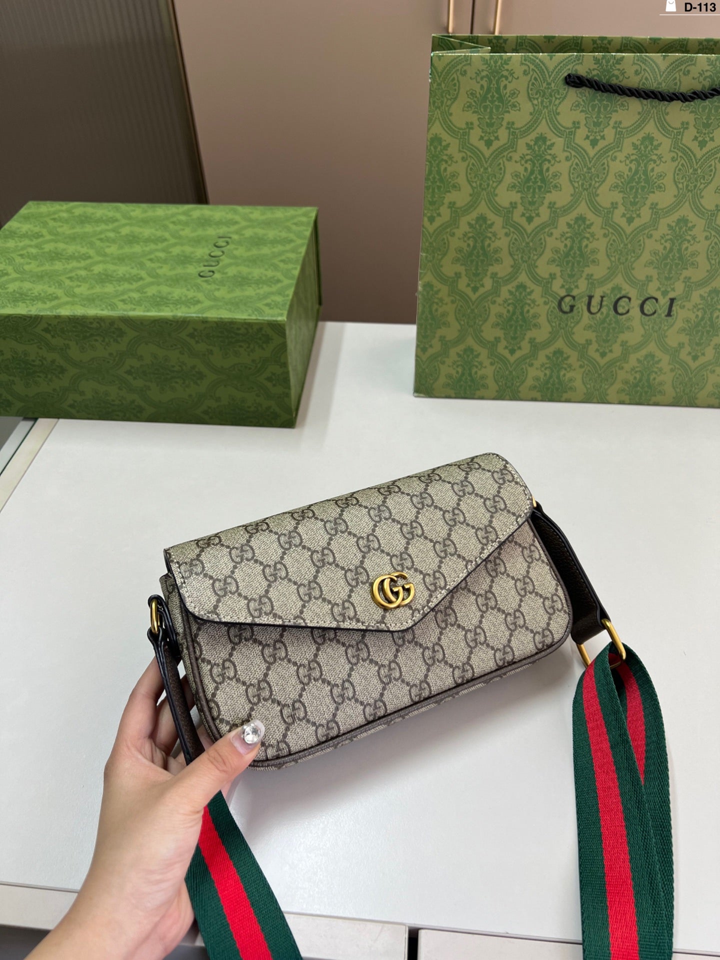 Gucci Mahjong Travel Bag with Ribbon Shoulder Strap