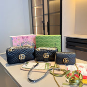 Luxury Cowhide Marmont Wave Chain Bag