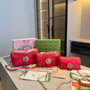 Premium Cowhide Marmont Wave Chain Bag - Luxury Replica