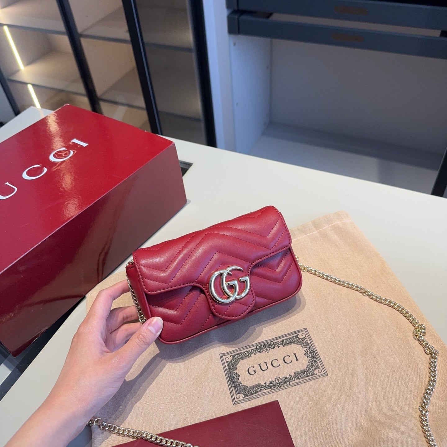 Luxury Cowhide Marmont Wave Chain Bag - Premium Quality Replica