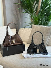 Retro-Inspired Waxed Cowhide Hobo Bag