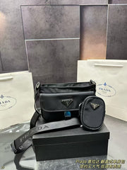 Prada Flip Shoulder Bag with Detachable Mini Pouch