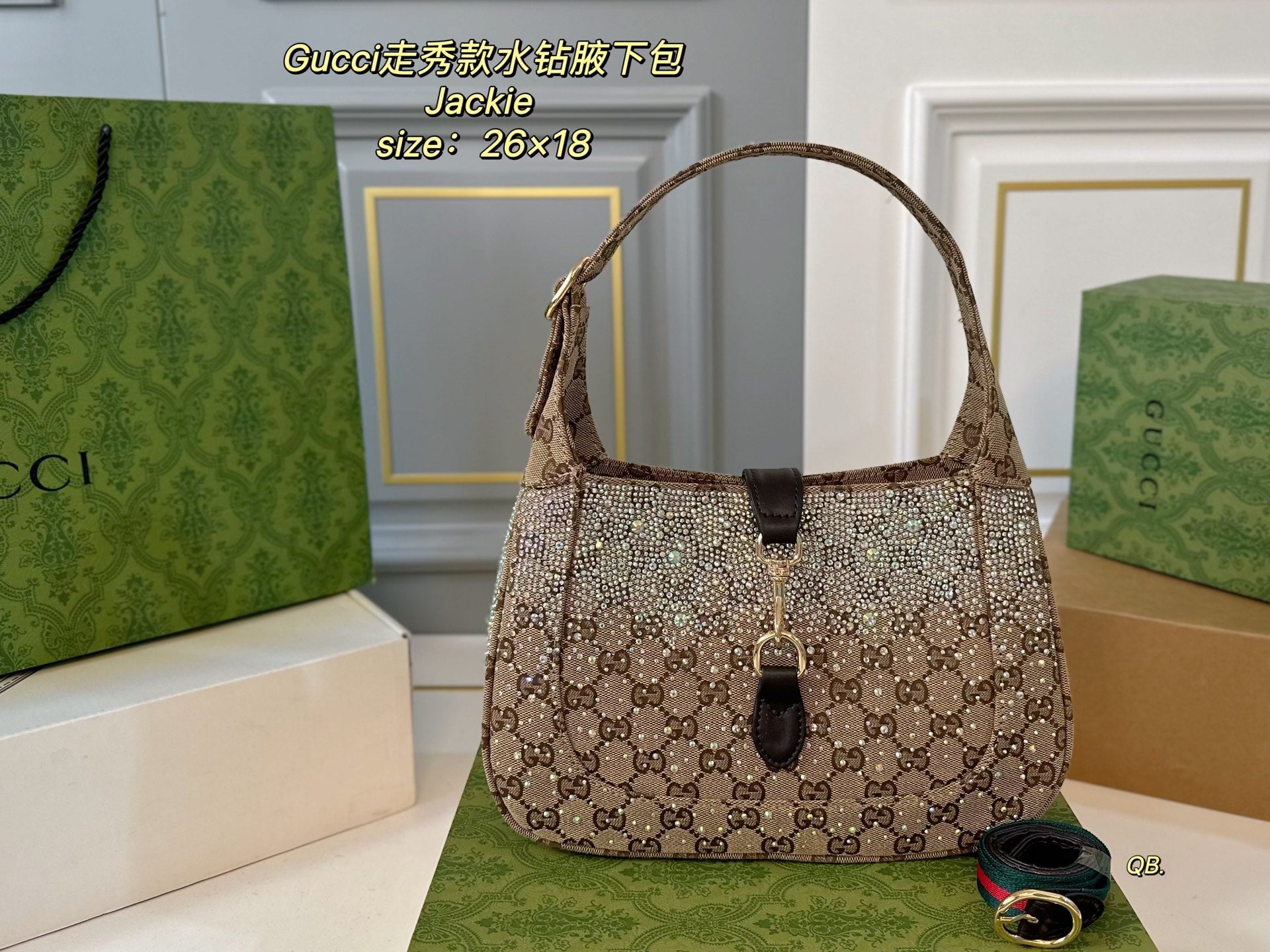 Limited Edition Gucci Rhinestone Jackie Underarm Bag