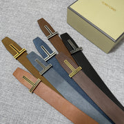 Tom Ford Double-Sided First-Layer Cowhide Belt with Copper Buckles